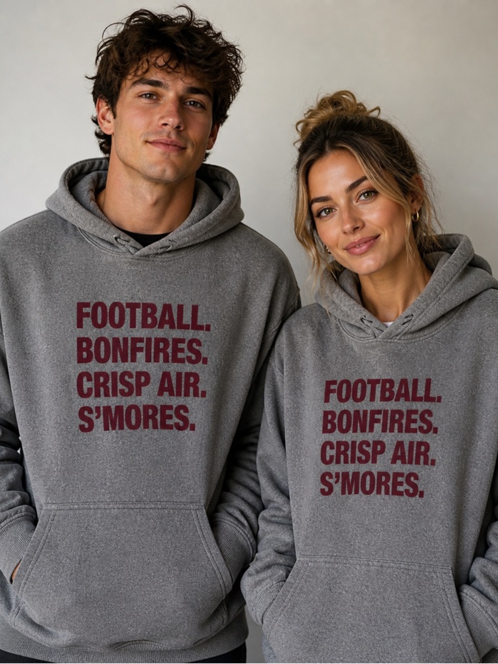 LG Gray Sweatshirt with Maroon Logo Print